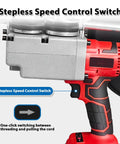 Heavy Duty Brushless Wire Tugger Electric Cable Pulling Machine showing stepless speed control switch for versatility in use.