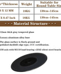Specifications and features of Heavy Duty 31 Inch Lazy Susan Turntable with Tempered Glass and Aluminum Base