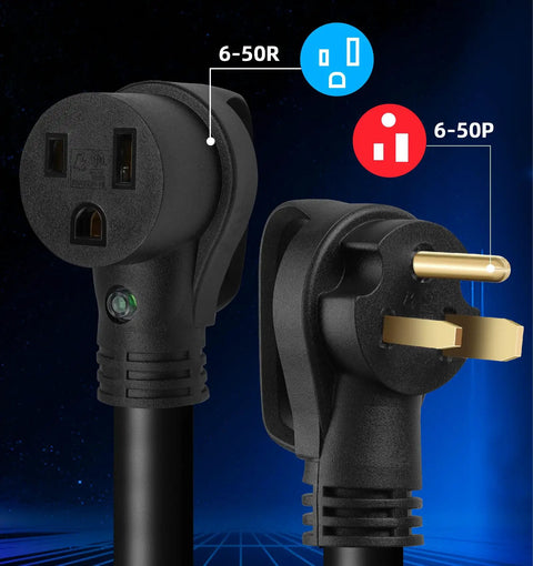 Heavy Duty 50 Amp Welder Extension Cord Built To Handle The Tough Welds With Six Gauge Three Conductor SOOW Cable 250 Volt NEMA