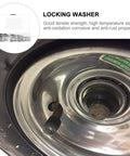 340-Piece Internal Tooth Lock Washers Assortment Kit With Push-On Clips displayed on machinery wheel