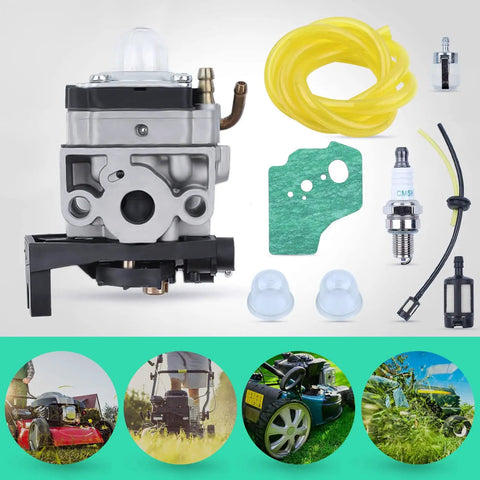 Honda 9 In 1 Carburetor Kit With Gasket Fuel Filter Air Filter Spark Plug And Primer Bulb Replacement Parts for GX35 GX25