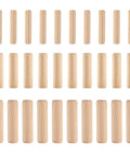 Thirty Piece Wood Dowel Set With One Quarter Inch, Three Eighths Inch, And Five Sixteenths Inch Hardwood Fluted Dowels visible
