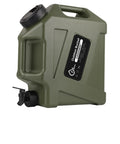 3.2 Gallon Portable Water Jug With Spigot For Camping And Hiking, BPA Free Military Green Water Storage Tank, side view