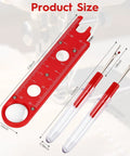 4 In 1 Automatic Sewing Needle Threader With Magnifier And Seam Guide Built In Dual Scale Ruler For Quick Threading Handy For Quilting And Alterations Includes 2 Seam Rippers In Red, product size view