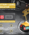 Battery level indicator for Heavy Duty 12 Ton Electric Hydraulic Cable Crimping Machine With Digital Readout And Eleven Premium Dies.