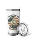 Patriotic Sailboat Flag Stainless Steel Insulated Tumbler For Fourth Of July Celebrations, Keeps Drinks Cold Or Hot, lid off
