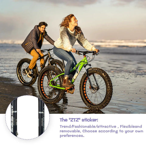 Cyclists riding on beach using Beefy Fat Tire MTB Front Suspension Fork, 100mm Travel, 135mm Hub, 9mm QR, Manual Lockout