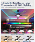 Modern 52 Inch Smart Ceiling Fan Provides Super Chill Airflow And Bright Dimmable Led Lighting Seamless Alexa And Google Assistant Sync No Sweat Assembly For Cozy Vibes Daily with adjustable RGB lighting and smooth dimming.