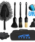 Boss Level Car Detailing Kit Interior Cleaner With Brushes Duster Cleaning Gel Microfiber Towels And Organizer Bag For Auto And Truck Interior Care Essentials Tools, black set with 3 brushes, duster, towels, and bag