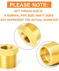 Close-up of brass hex bushing fittings from Brass Hex Bushing Fitting Kit 12-Piece For Plumbing And Hydraulic Lines with focus on thread detail.