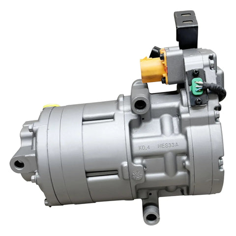 Top Shelf Remanufactured Air Conditioning Compressor Kickin Cool Efficiency And Smooth Operation While Guaranteeing Long Lasting Reliability For Your Daily Ride, grey metal unit with wiring.