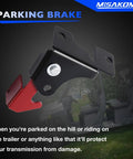 Heavy Duty Spring Parking Brake Kit For Polaris RZR And Ranger UTVs close-up with mounting holes and bolt detail