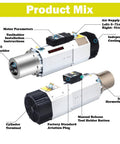 ATC Air Cooled Spindle Motor 9KW Workhorse With ISO30 Tool Holder, Automatic Tool Change, CNC Milling Spindle diagram