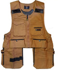 Men Work Vest With Tool Pockets Pro X Large Brown Duck Cotton Utility Vest Featuring Measuring Tape Pockets Four Hanging Tool Pockets