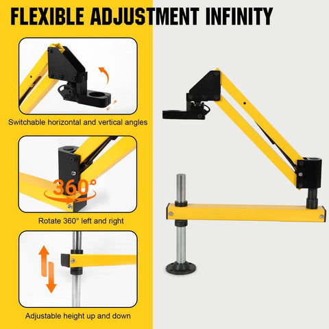 Aluminum Alloy Cantilever Support Frame With 360 Degree Flexible Arm For Pneumatic Tapping Machines showing adjustable mounting options.