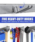 Heavy Duty 48 Inch Garage Tool Organizer Wall Mount With 10 Adjustable Hooks Holds Up To 400 Lbs for garden shed organization