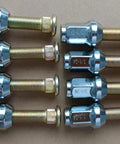 Beefy Wheel Stud And Nut Kit Replacement For Polaris ATV And UTV Front And Rear 8pcs 3/8-24 Threads, chrome and copper finish