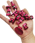 Heavy Duty Compact Auto Body Repair Kit With Sliding Hammer Dent Puller Tool For Quick Parkingdent Removal showing red metal tools on a hand.