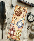 Vintage Clock Clear Stamp Super Crisp Hourglass Design For Scrapbooking And Journal Crafting showcasing various clock designs.