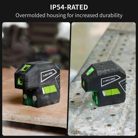 Three Dot Green Beam Laser Level With Self Leveling Plumb Up And Down Magnetic Base 131 Foot Range Includes 2 AA Batteries And Carry Pouch IP54-rated on wood and metal