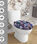 Elongated Toilet Seat Quiet Close Bathroom with colorful design, fits standard toilets, easy to clean and install.