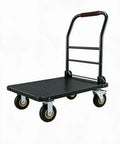 Beefy 1800 Lbs Steel Platform Cart With 36x24 In Deck For Warehouse Hauling And Home Shop Use Heavy Duty Utility Cart To Move Boxes Equipment Appliances And Pallets Stable Rolling With Locking Casters And Easy Grip Handle, black steel deck and handle