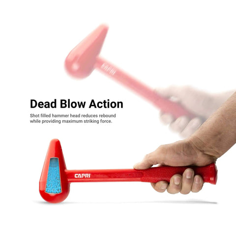 24 Oz Dead Blow Bossing Mallet Bold Red Heavy Duty Non Marring Strike Tool For Metal Shaping Fabrication Shops Kickback Free Design Takes The Sting Out Of Rough Welding And Forge Work