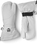 Army Leather Heli Ski 3 Finger Women's Leather Snow Glove For Skiing Snowboarding And Mountaineering in misty grey