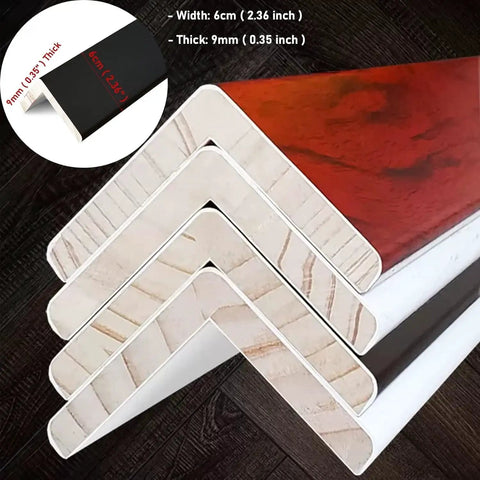 Top Tier Wood Edge Nosing Trim For Window Sills And Door Frames Heavy Duty Stair Edge Guard and Wall Corner Shield stacked samples showing 6cm width