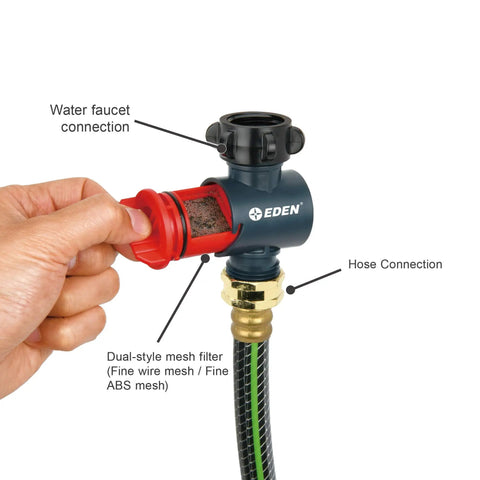 Inline Water Filter For Garden Hoses And Tools Anti Rust Stainless Steel 50 Mesh Screen High Flow 11 GPM Max Pressure 120 PSI