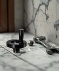 Two Piece Milling Hand Wheel With Bakelite Rotating Grip And Aluminum Alloy Crank Handle for lathe on marble surface