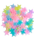 Glow In The Dark Luminous Star Wall Decals Set 100 Multicolor Pieces For Kids Room Nursery And Ceiling Decor Easy Peel And Stick Lit Night Sky Glow In The Dark Wall Stickers For Bedroom colorful stars pile