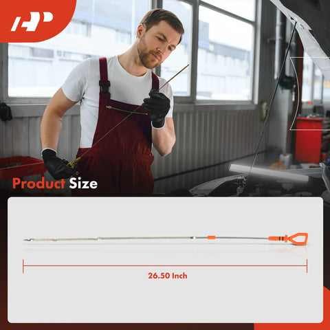 Mechanic using L4 2.4L Engine Oil Dipstick Stainless Steel Measuring Rod For Honda CR-V 2015-2019, 26.50 inch length