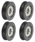 U Groove Ball Bearing Roller Wheels 6 X 27 X 8mm Nylon Pulley Guide Wheel Stainless Steel Track Wheel Built To Last No Squeak Heavy Duty Replacement For Sliding Doors And Windows Black Pack Of 4, four black wheels