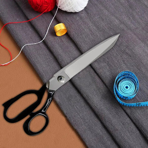 Heavy Duty Tailor Scissors For Cutting Fabric And Leather, Industrial Sharp Sewing Shears with carbon steel blades on fabric