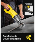 Happybuy Electric Hydraulic Rebar Cutter showing comfortable double handles for easy cutting of #5 up to 16mm steel bars.