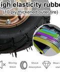 Top Shelf Rubber Industrial Casters 4 Pack Pneumatic Wheels Built Tough Heavy Duty Steel core with high elasticity rubber tire.