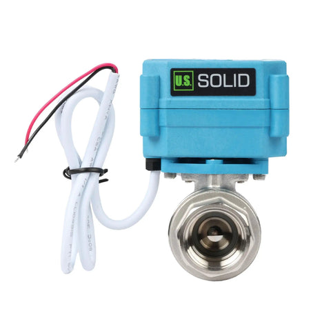 Front view of Motorized Ball Valve 3/4 Inch IP67 Stainless Steel Full Port Heavy Duty 9 To 24V With Waterproof Cover showing wiring.