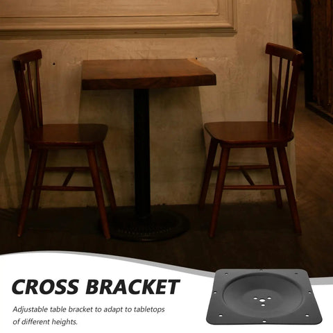 Heavy Hitter Iron Table Leg Mount Brackets To Fix Wobbly Furniture Legs No Sweat Diy Replacement Hardware under table with cross bracket.