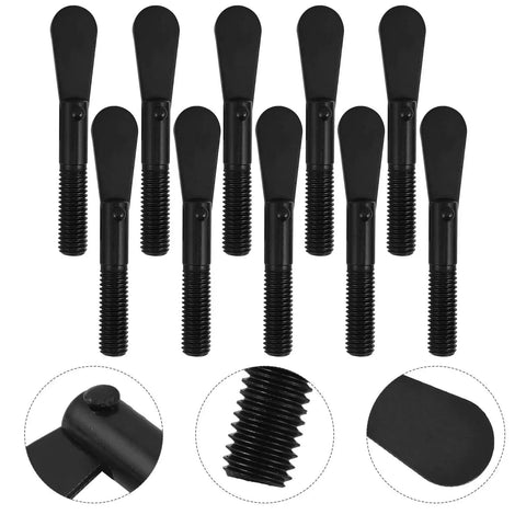 Dead Tight 10 Pcs Zinc Alloy Wing Handle Machine Tool Clamping Nut Set showing black wing handle screws with threaded shafts.