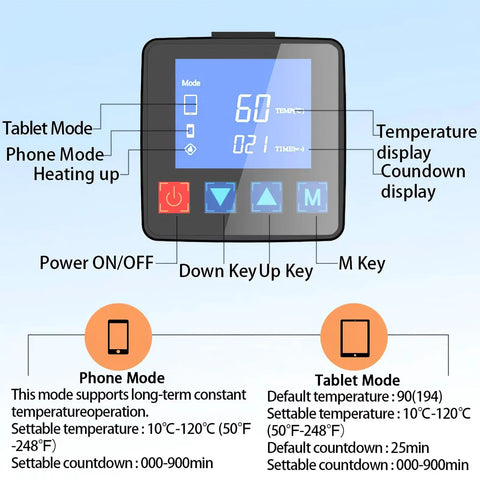 Heating Pad For LCD Screen Separator Machine Repair Tools No Fuss Setup control panel display with temperature settings.
