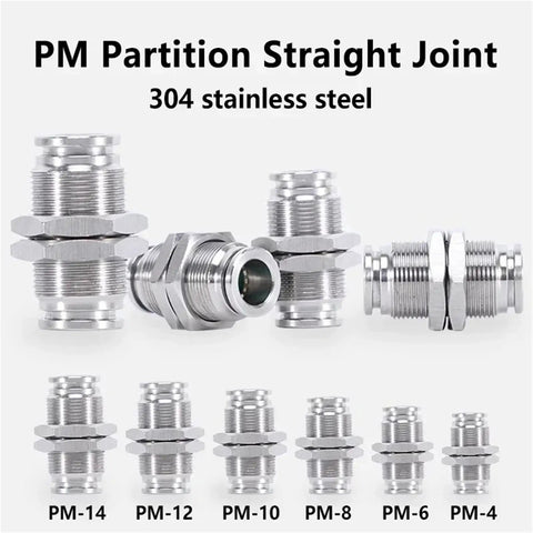 Heavy-Duty Metal Pneumatic Quick Couplings Kit For 4mm, 6mm, 8mm, 10/12/14mm OD Tubing, Straight Push-To-Connect Air Fittings
