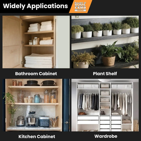 Hella Durable 50 Pack Nickel Plated Shelf Pins Rust Proof Metal Support Pegs For Cabinet Furniture Shelves Heavy Duty Polish Finish Quick Swap Premium Storage Setup used in bathroom cabinet, kitchen cabinet, plant shelf, and wardrobe.