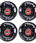 Inline Skate Wheels 4 Pack With Bearings For Outdoor And Indoor Use 72mm 76mm 80mm 85A Hardness Black Replacement Roller Blade Wheels For Smooth Cruisin And Durable Daily Rides display