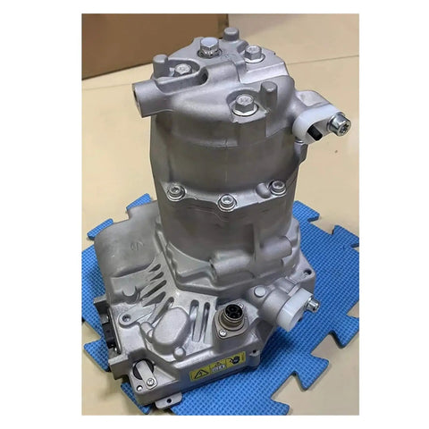 Ride Ready Car Ac Electric Hybrid Compressor Compatible With Mercedes Benz S Class W221 S400 Cooling System Replacement Part A0032305311 side view with aluminum alloy finish.