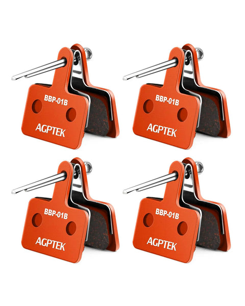 High Performance Semi Metallic Disc Brake Pads and Spring for Mountain Bike Brakes Four Pairs Orange with Copper Fiber