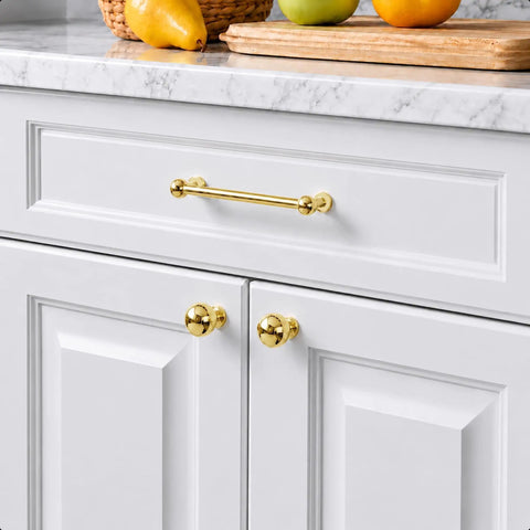 3-Inch Hole Center Unlacquered Brass Cabinet Pulls 5-Pack solid brass drawer handles for kitchen and home cabinet hardware
