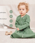 Cozy Sleeved Baby Sleep Sack For 0 To 6 Months Lightweight 0.5 Tog Wearable Blanket Made From 100 Percent Cotton With 2 Way Zipper