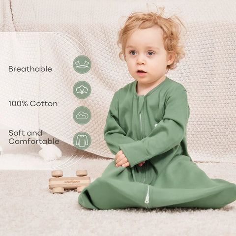 Cozy Sleeved Baby Sleep Sack For 0 To 6 Months Lightweight 0.5 Tog Wearable Blanket Made From 100 Percent Cotton With 2 Way Zipper
