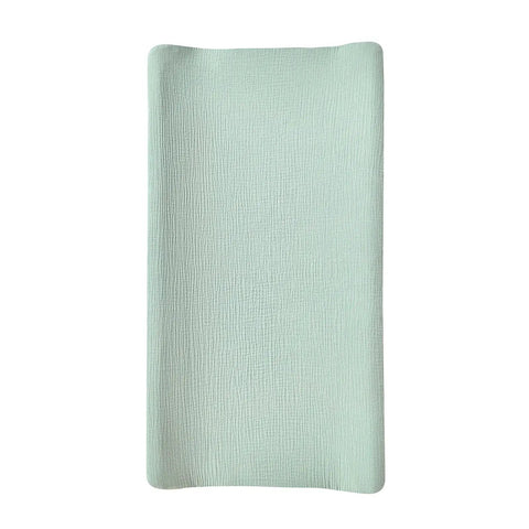 Ultra Soft Muslin Changing Pad Cover For Baby Diaper Changes Fits 32x16 To 34x16 Standard Pads, Cozy and Breathable, displayed flat